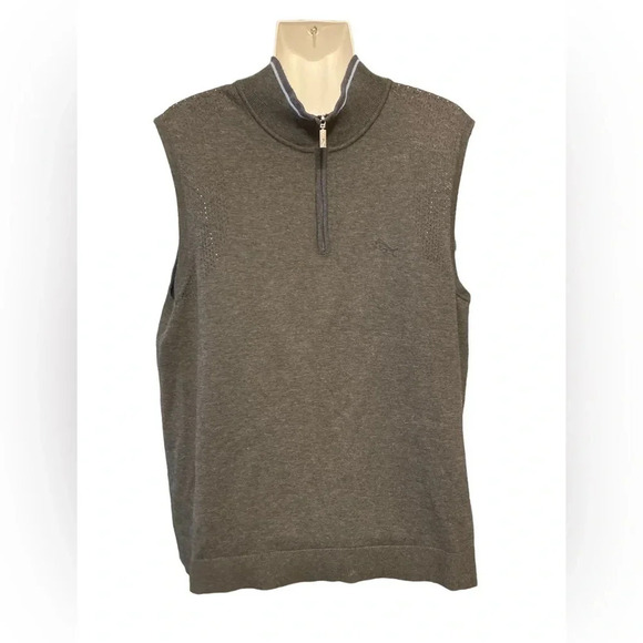 Tommy Bahama 1/4 Zip Sweater Vest Wooth Breathable Mesh Back - Picture 1 of 6